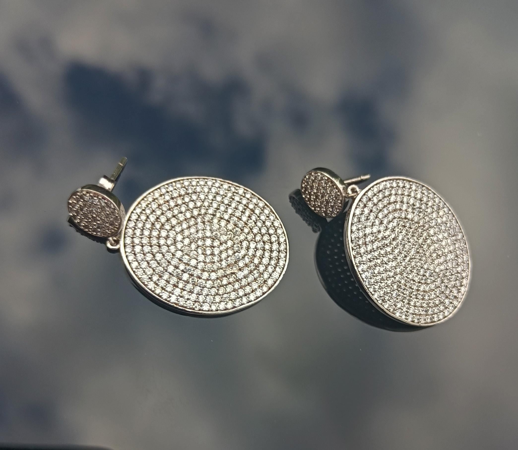 Handmade Sterling Silver Zircon Earrings: 925 Silver Jewelry