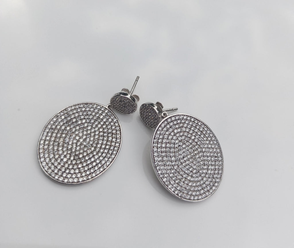 Handmade Sterling Silver Zircon Earrings: 925 Silver Jewelry