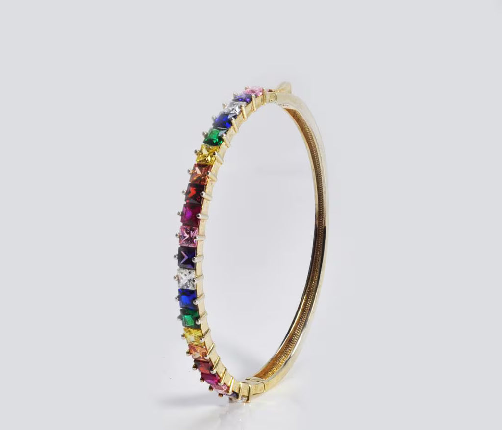 Rainbow Zircon Gemstone Bracelet – Unique Handmade Sterling Silver Jewelry
