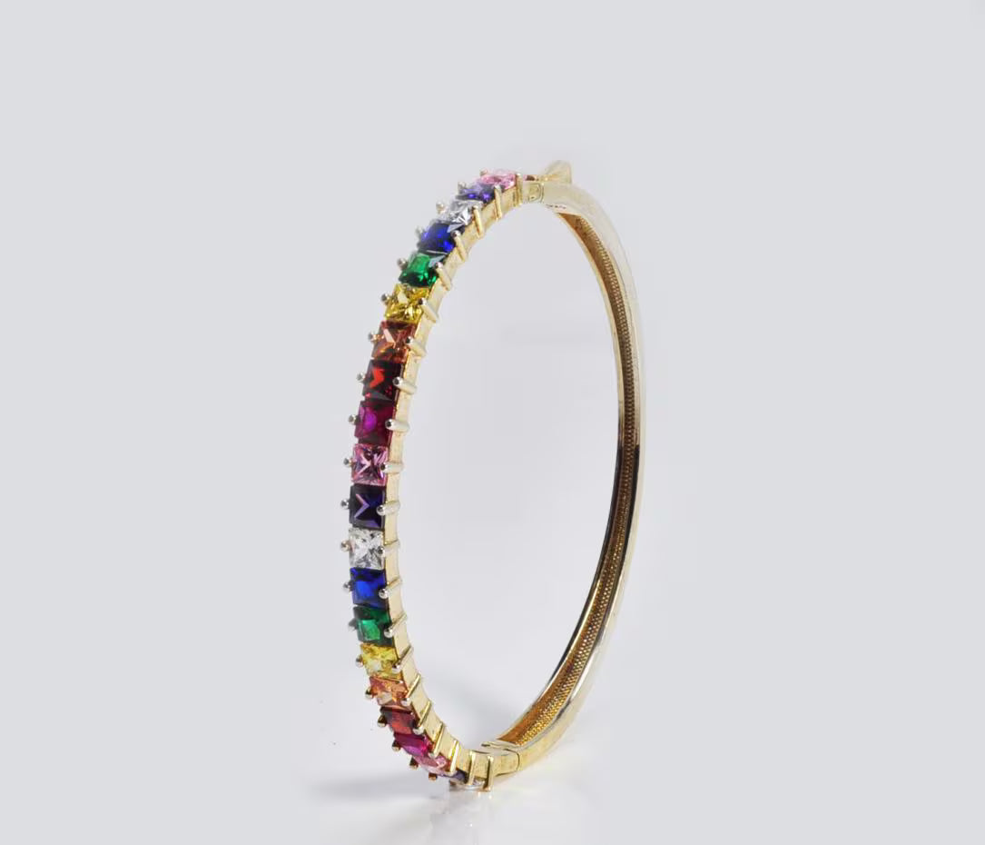 Rainbow Zircon Gemstone Bracelet – Unique Handmade Sterling Silver Jewelry