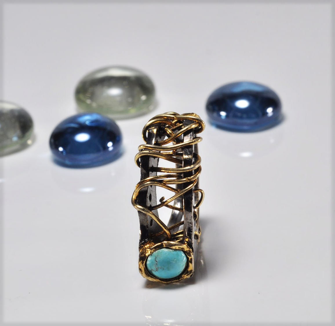 Handmade Turquoise 925 Silver Ring, Artisan Gemstone Jewelry, December Birthstone