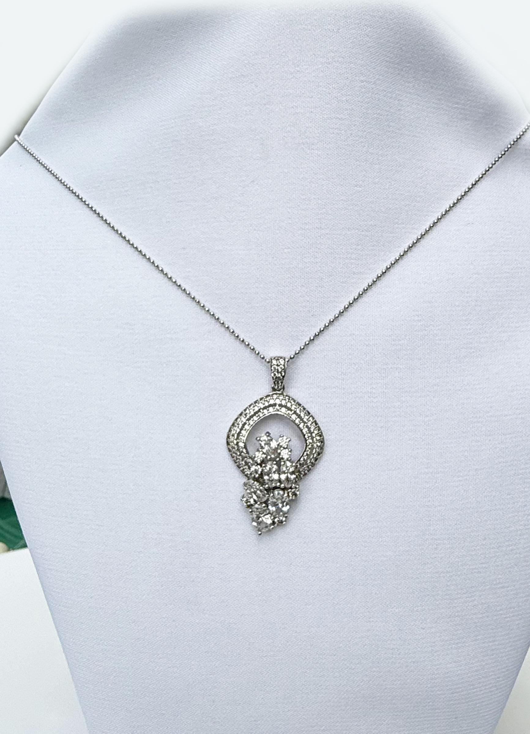 Handmade Zircon 925 Sterling Silver Necklace: Wedding Jewelry