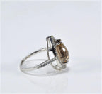 Handmade Citrine and Zircon Silver Ring: Artisan Jewelry Gift