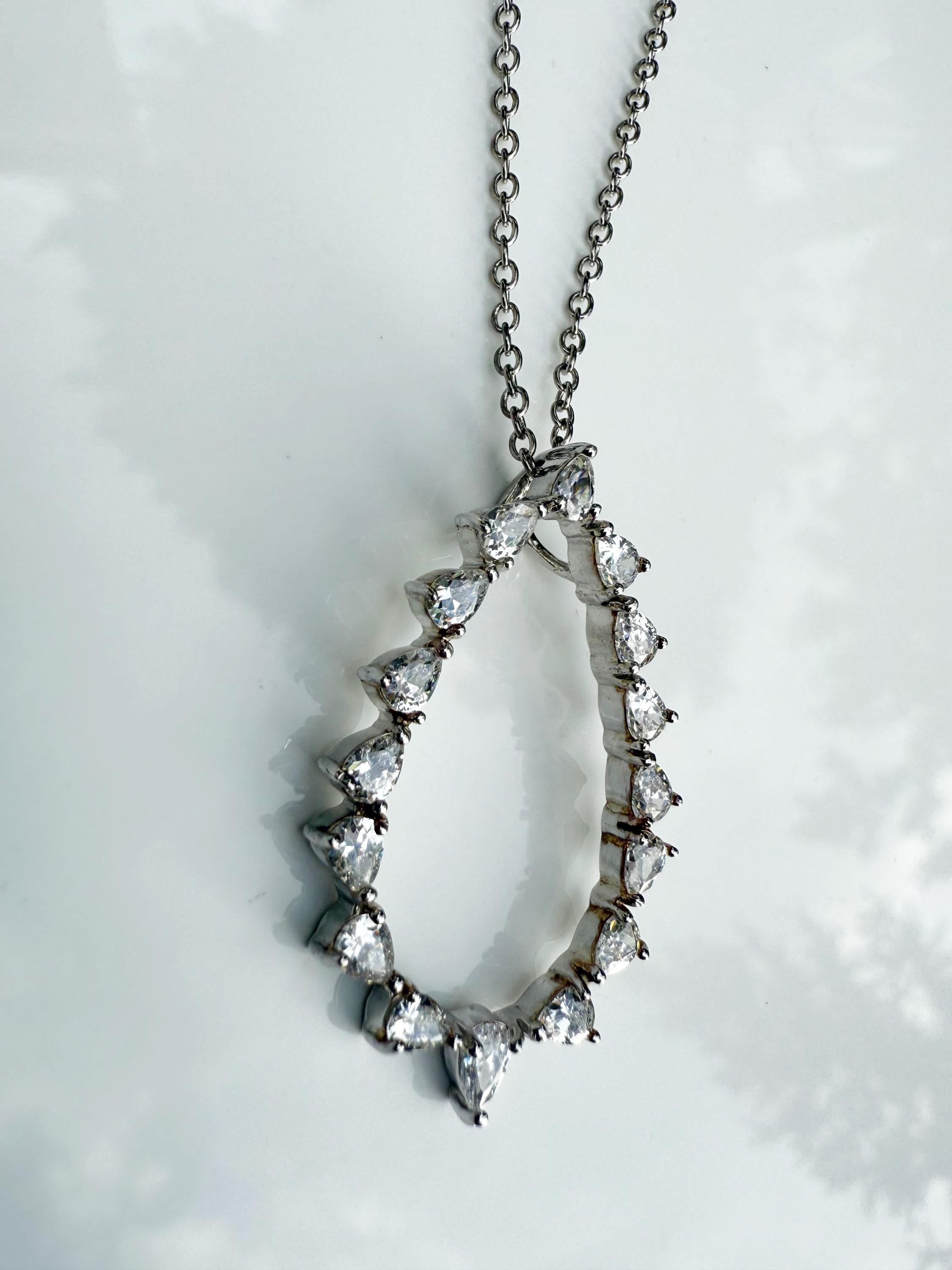 Sterling Silver Zircon Gemstone Necklace: Handmade Wedding Jewelry