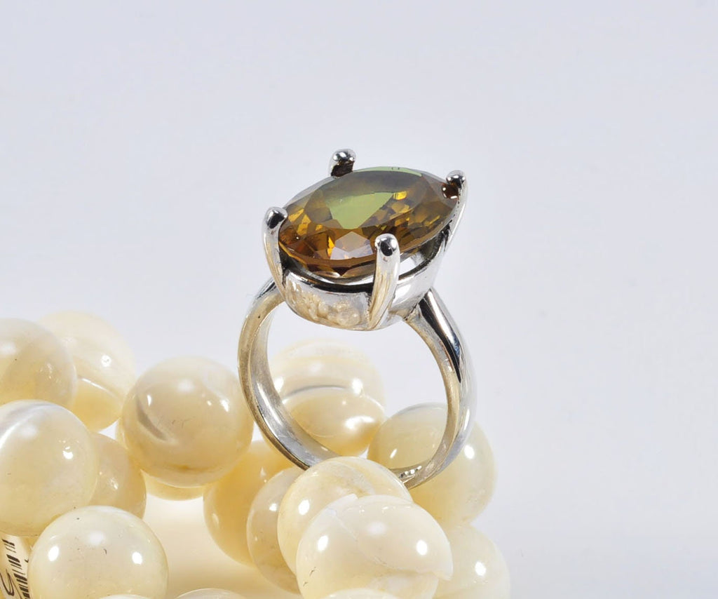 Handmade Color Changing Sultanite Silver Ring, Handcrafted Sultanite Jewelry