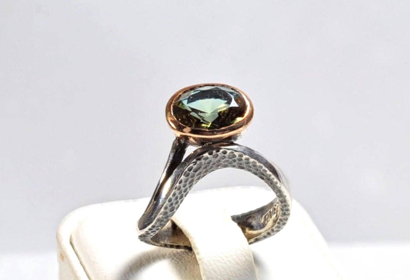 Handmade Mystic Topaz Ring in Sterling Silver, Iridescent Gemstone Jewelry