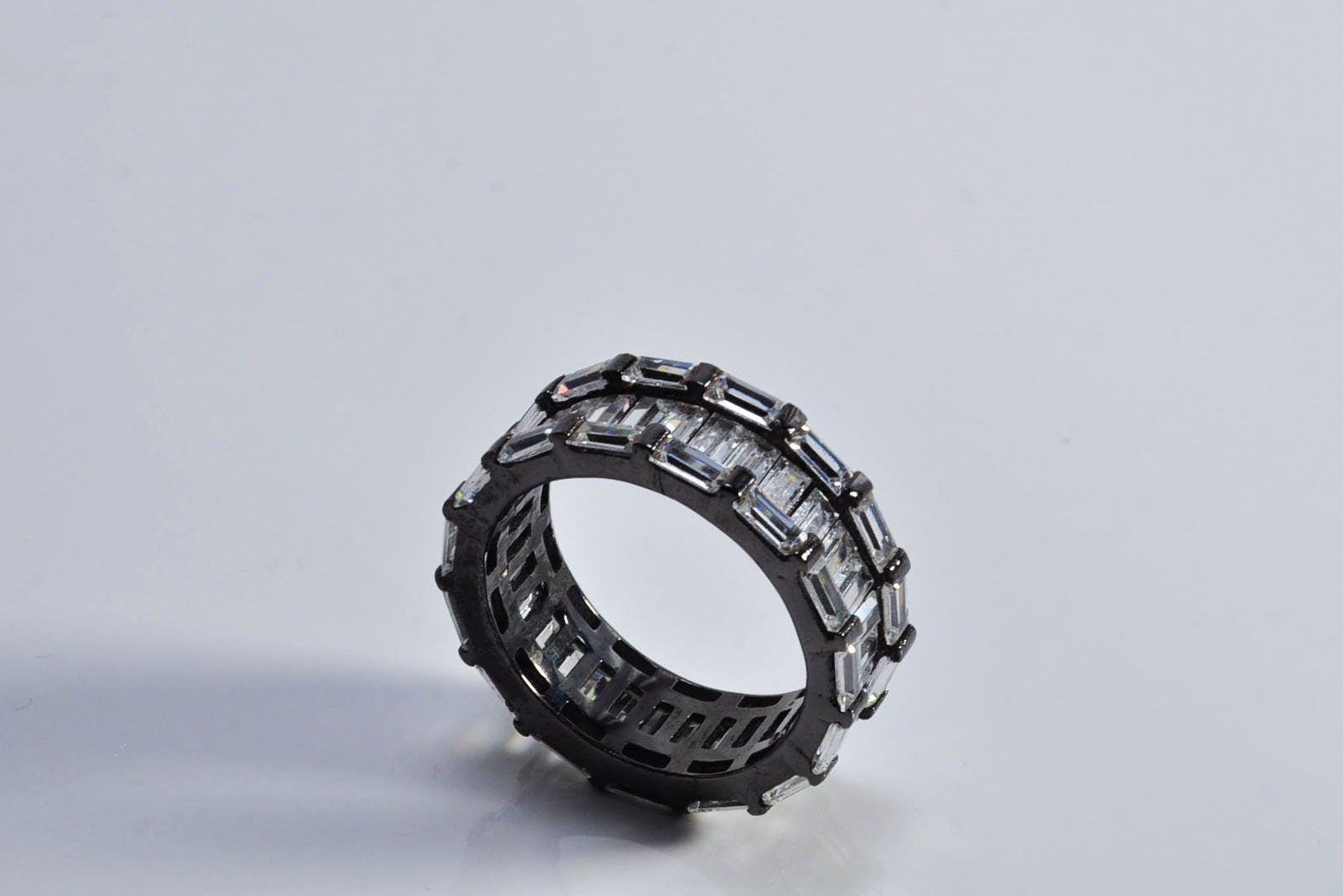 Handmade Zircon Silver Ring, Handcrafted Zircon Jewelry,Wedding Ring Gift, Black Silver Zircon Ring,Gift for her