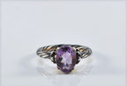 Handmade Genuine Amethyst Silver Ring, Handcrafted Amethyst Jewelry,Wedding Ring Gift, 925 Sterling Silver Amethyst Ring,Gift for her