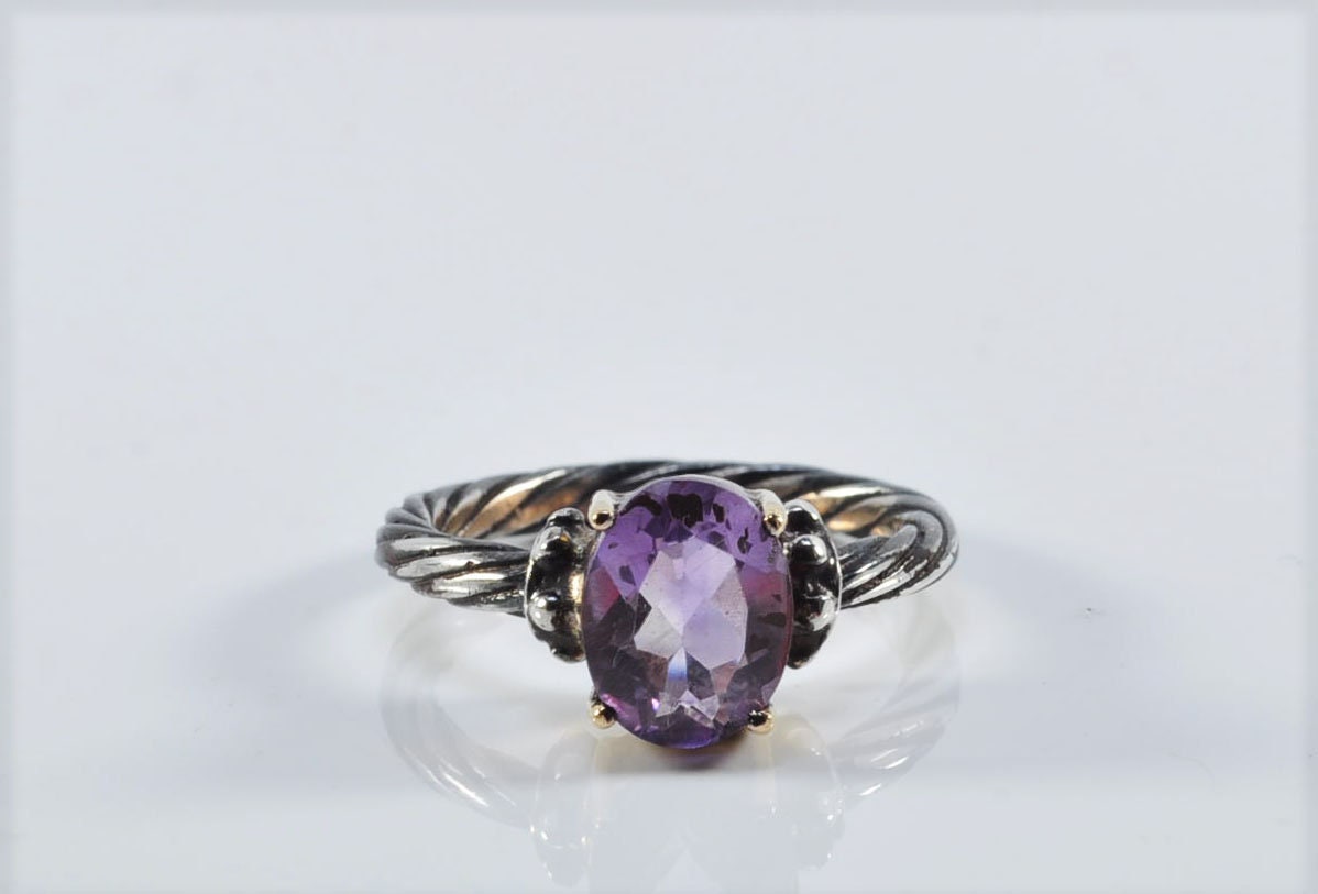 Handmade Genuine Amethyst Silver Ring, Handcrafted Amethyst Jewelry,Wedding Ring Gift, 925 Sterling Silver Amethyst Ring,Gift for her