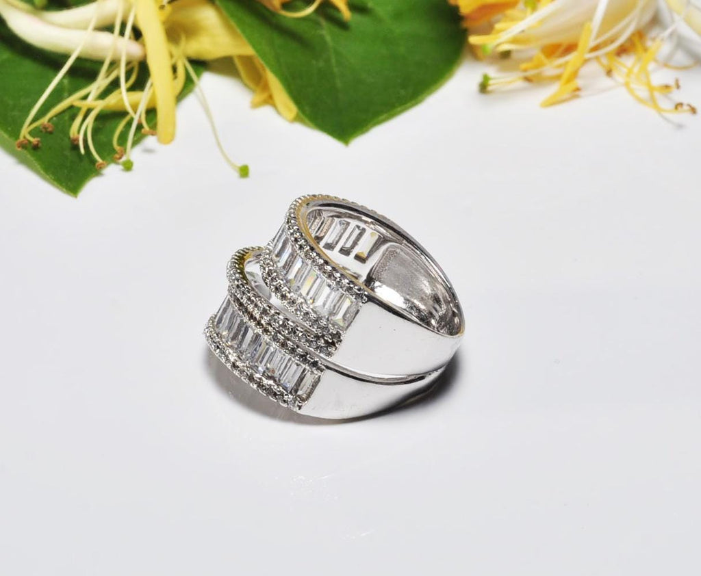 Handmade Zircon Silver Ring,925 Sterling Silver Genuine Zircon Ring,Zircon Jewelry Gift for Her, Wedding Ring Gift