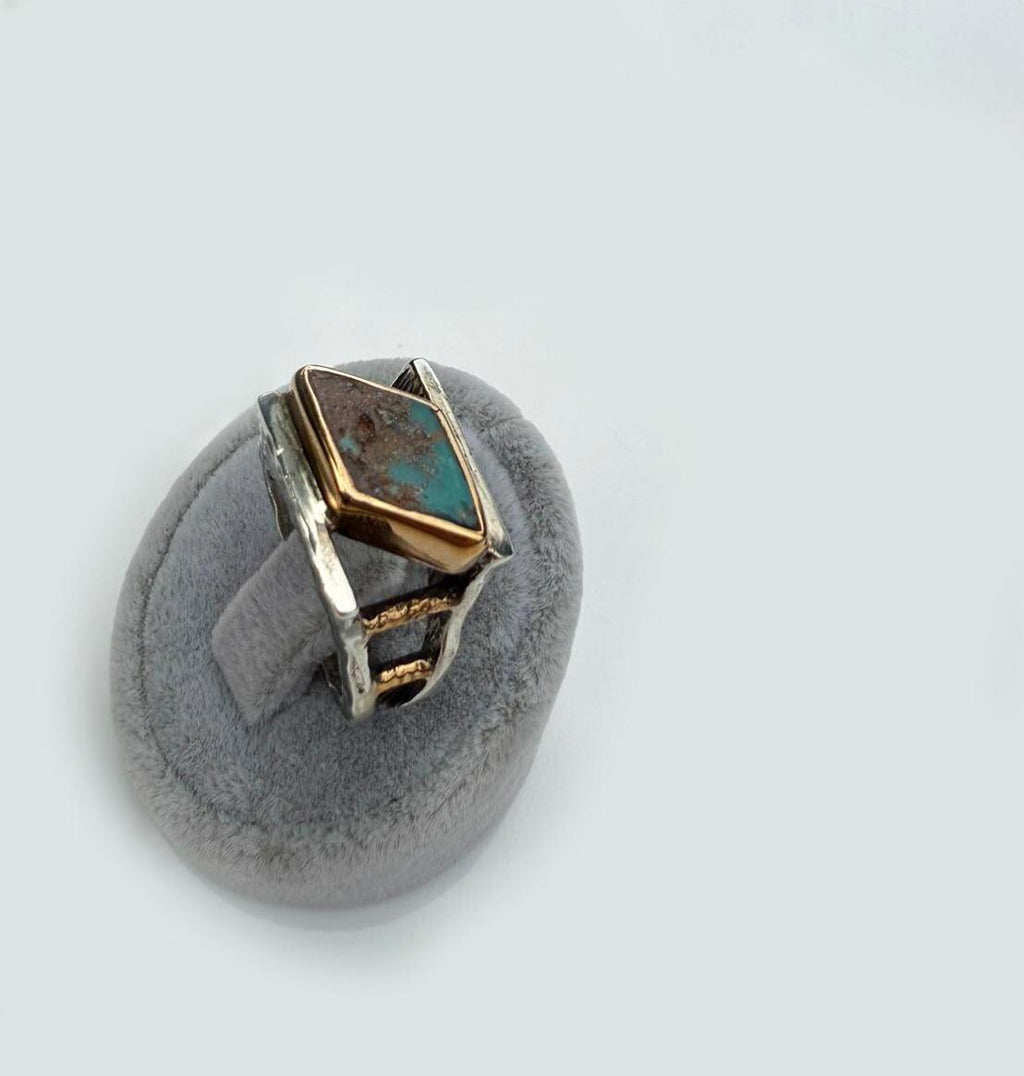 Handmade Turquoise Ring: 925 Sterling Silver Band, Artisan Jewelry