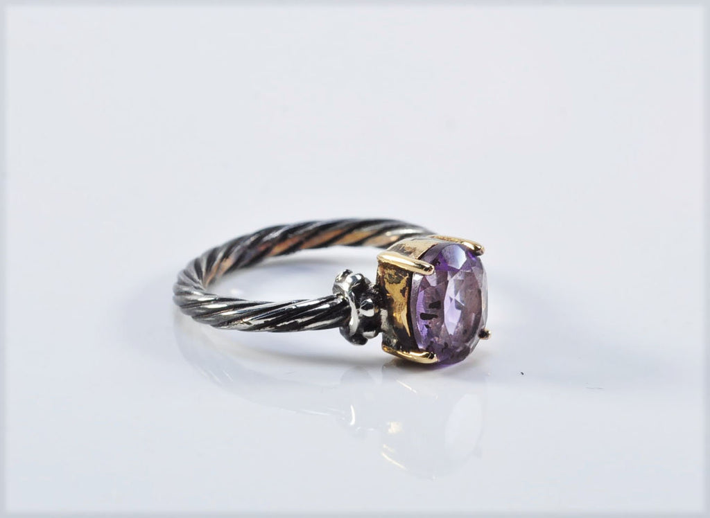 Handmade Genuine Amethyst Silver Ring, Handcrafted Amethyst Jewelry,Wedding Ring Gift, 925 Sterling Silver Amethyst Ring,Gift for her