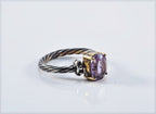 Handmade Genuine Amethyst Silver Ring, Handcrafted Amethyst Jewelry,Wedding Ring Gift, 925 Sterling Silver Amethyst Ring,Gift for her