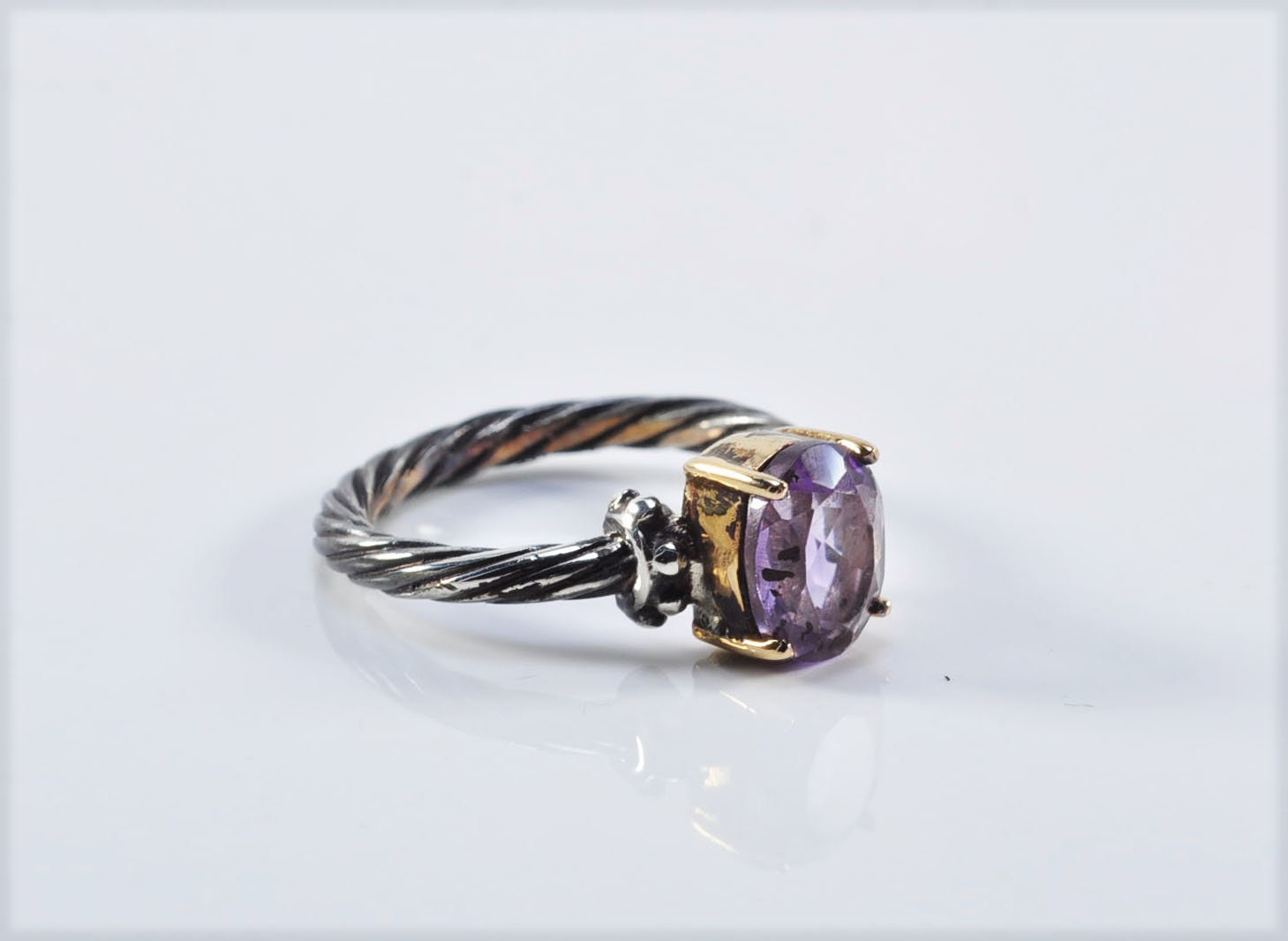 Handmade Genuine Amethyst Silver Ring, Handcrafted Amethyst Jewelry,Wedding Ring Gift, 925 Sterling Silver Amethyst Ring,Gift for her