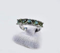 Handcrafted Seven Faceted Stones Zultanite Sterling Silver Ring, Color‑Shift Gemstone Jewelry
