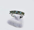 Handcrafted Seven Faceted Stones Zultanite Sterling Silver Ring, Color‑Shift Gemstone Jewelry