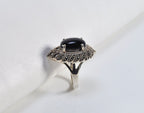 Handmade Onyx Marcasite Ring: 925 Sterling Silver Jewelry