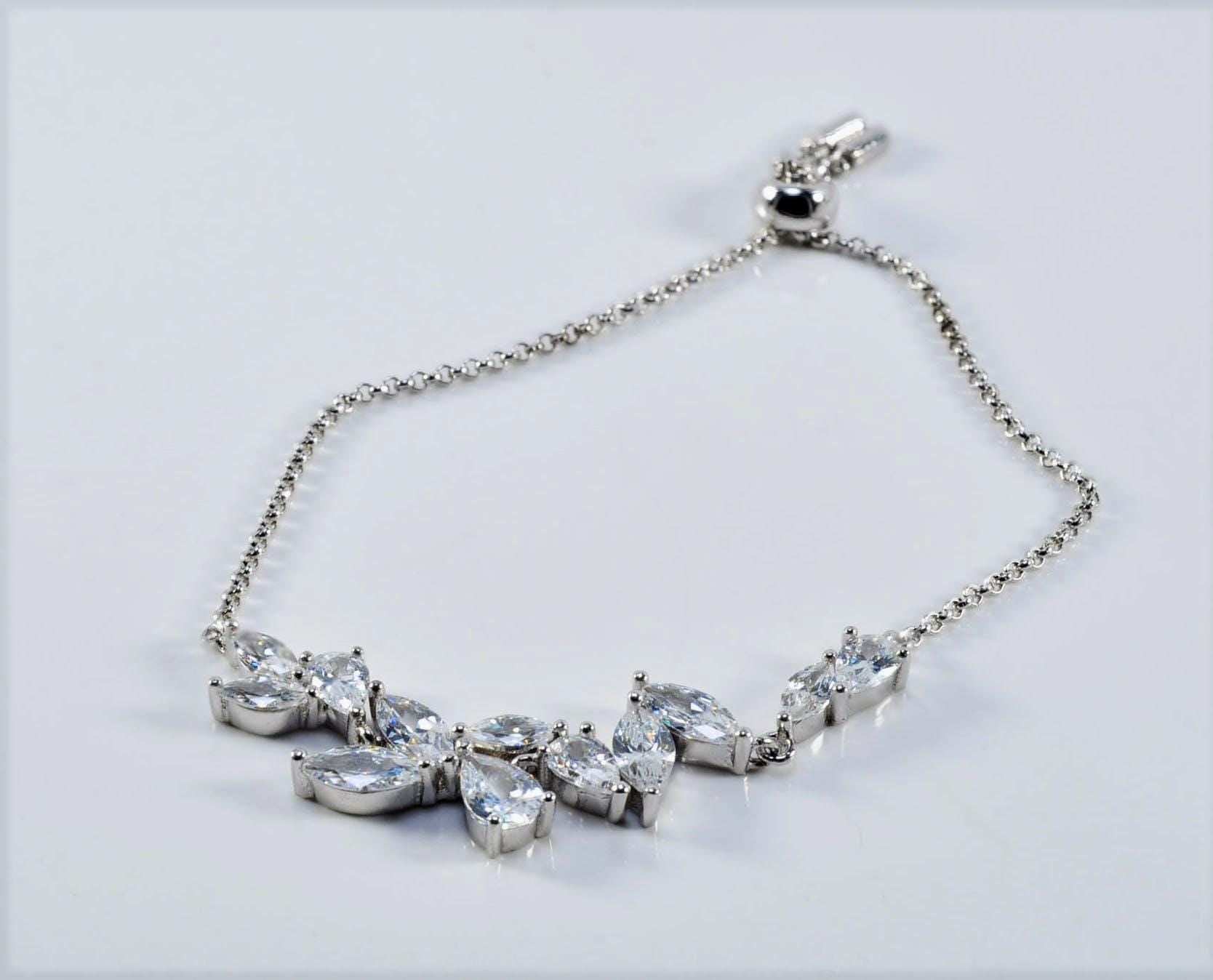 Handmade Zircon Gemstone 925 Sterling Silver Bracelet: December Birthstone
