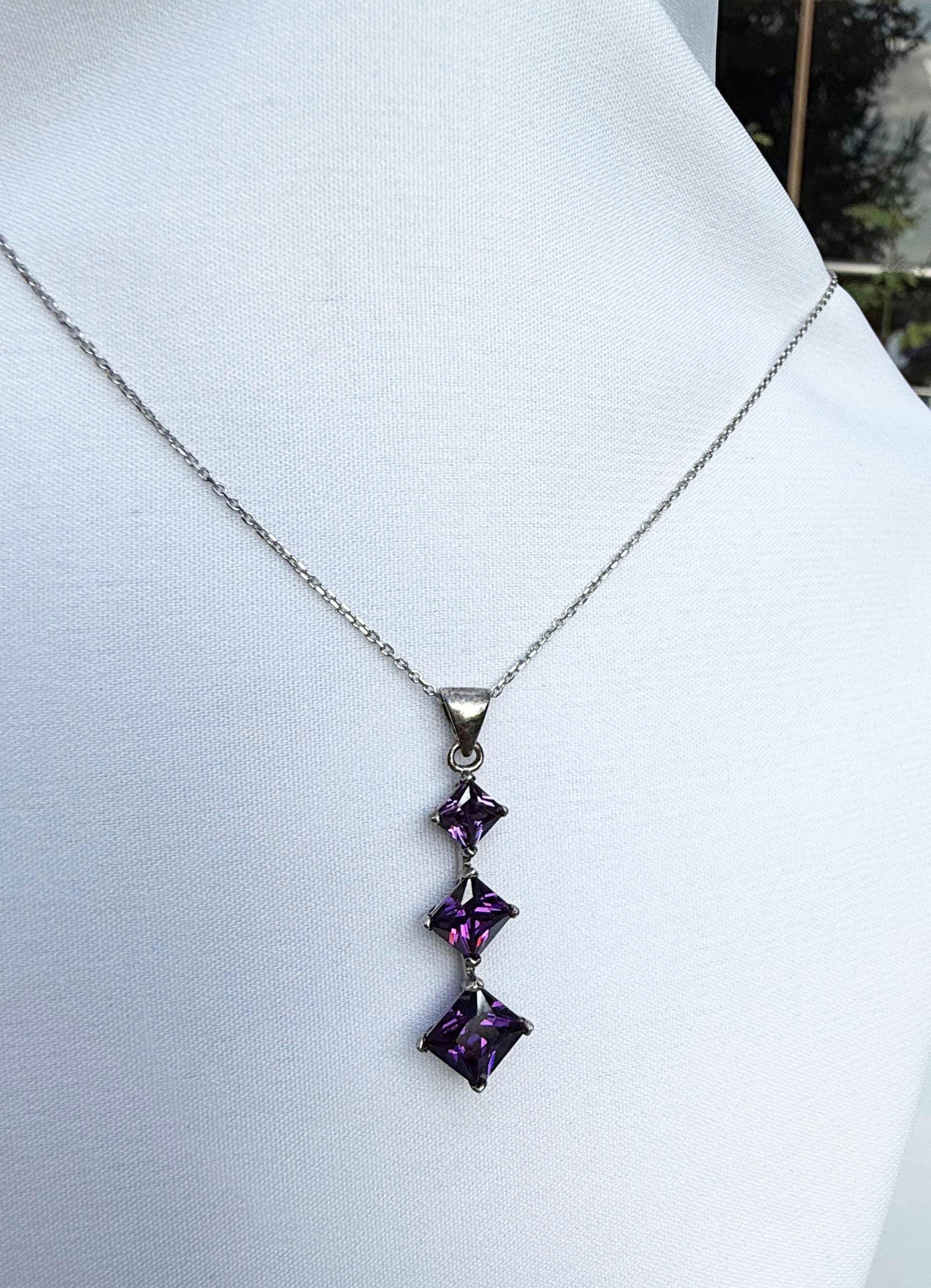 Handmade Amethyst 925 Sterling Silver Necklace: Gemstone Jewelry