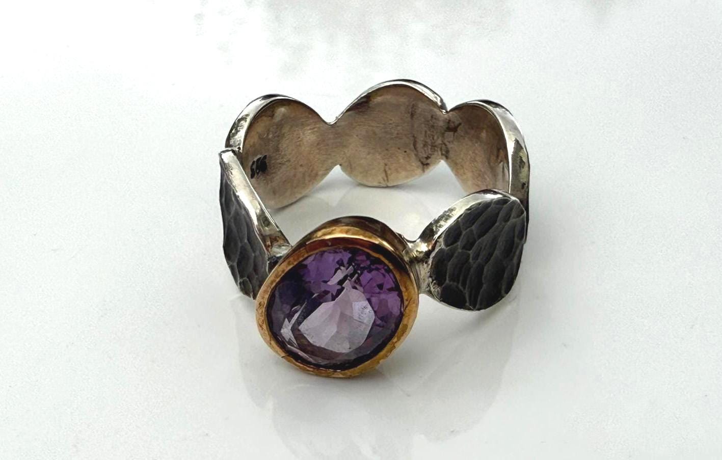 Handmade Amethyst Sterling Silver Ring: February Birthstone Jewelry