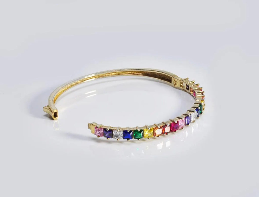Rainbow Zircon Gemstone Bracelet – Unique Handmade Sterling Silver Jewelry