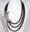 Handmade Garnet and Zircon Silver Necklace,925 Sterling Silver Genuine Authentic Necklace, Garnet and Zircon Gemstone Jewelry Gift for Her