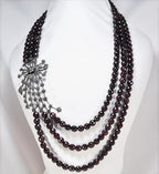 Handmade Garnet and Zircon Silver Necklace,925 Sterling Silver Genuine Authentic Necklace, Garnet and Zircon Gemstone Jewelry Gift for Her