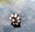 Handmade Garnet and Moonstone Sterling Silver Ring