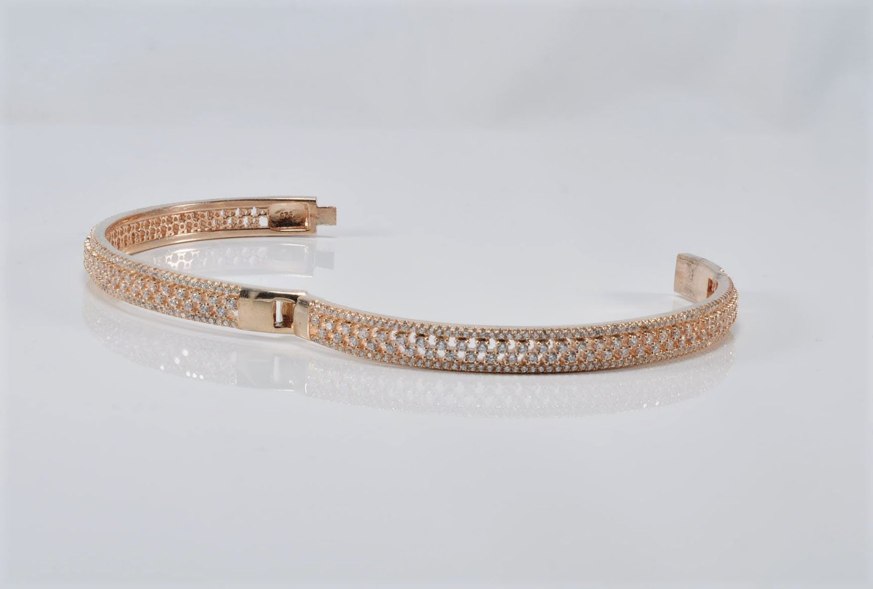 Handmade Genuine Zircon Gemstone Rose Silver Bracelet, Zircon Bracelet Jewelry,Wedding Gift, Anniversary Gift