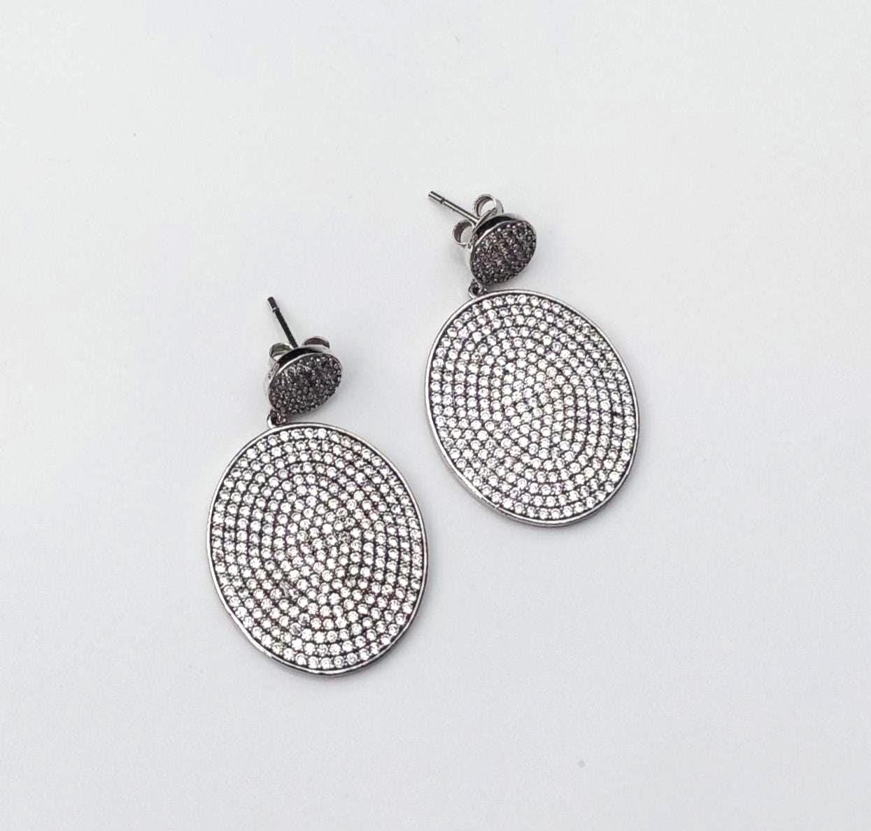 Handmade Sterling Silver Zircon Earrings: 925 Silver Jewelry
