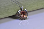 Handmade Genuine Citrine Silver Necklace, Handcrafted Citrine Gemstone Pendant,Gift for Her