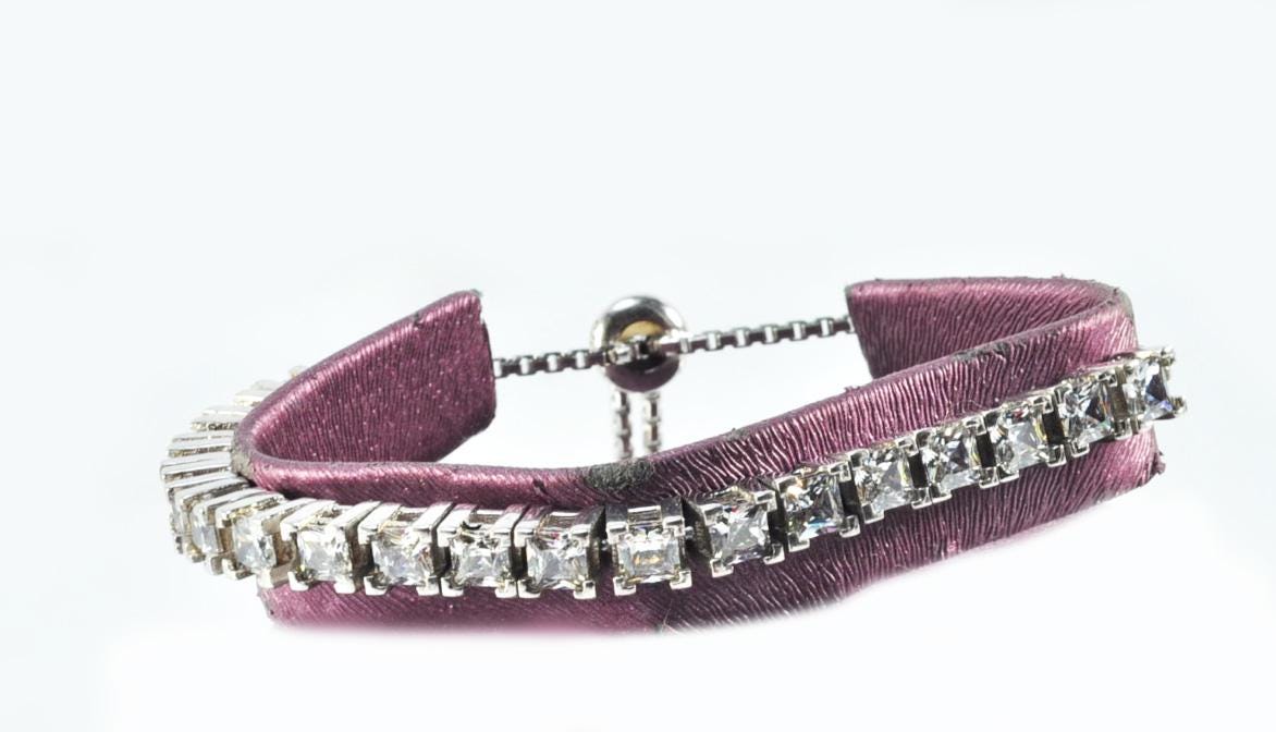 Dazzling Zircon Gemstone Bracelet in 925 Sterling Silver – Handcrafted Adjustable Elegance