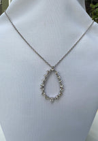 Sterling Silver Zircon Gemstone Necklace: Handmade Wedding Jewelry