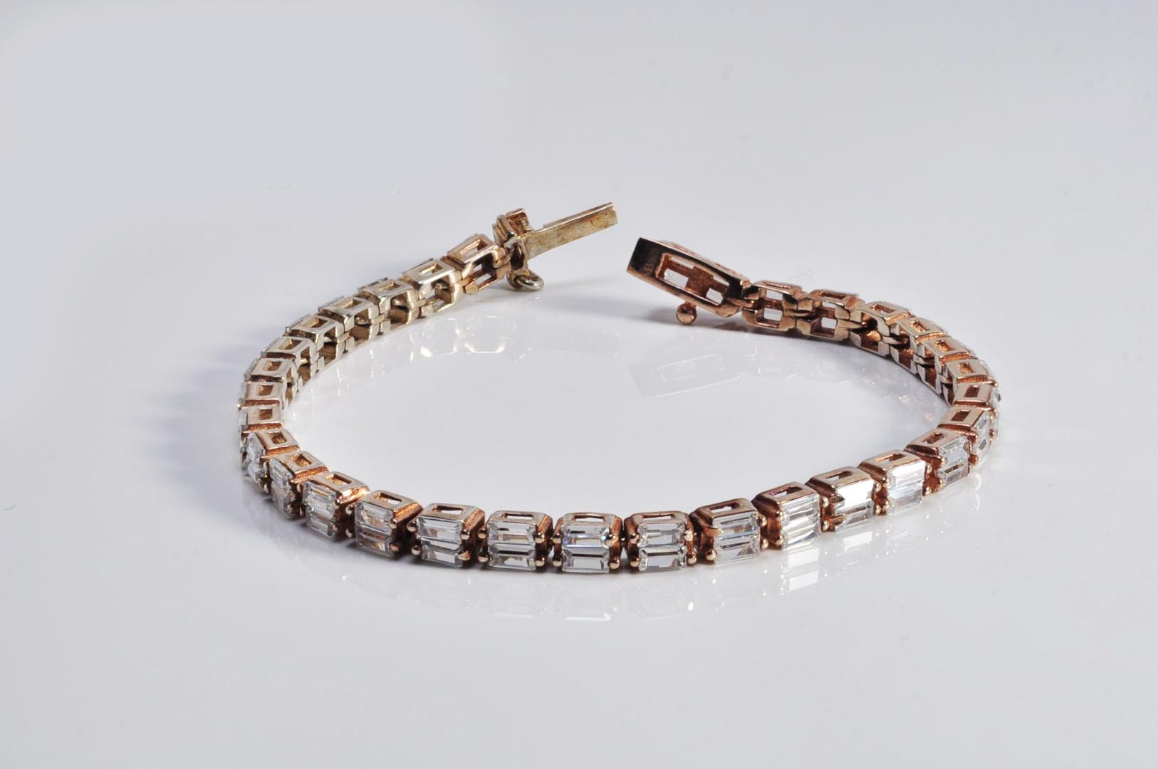 Handmade Genuine Zircon Gemstone Rose Silver Bracelet, Zircon Bracelet Jewelry,Handcrafted, Gift For Her, Wedding Gift