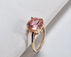 Handmade Rose Quartz Silver Ring, Handcrafted Rose Quartz Jewelry,Wedding Ring Gift, Rose Silver Rose Quartz Ring,Gift for her