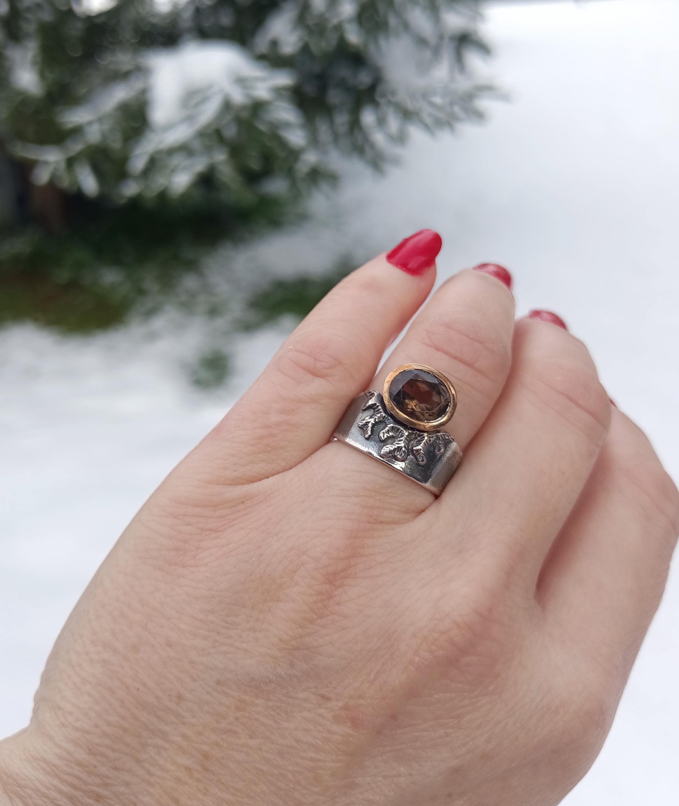 Handmade Color Changing Sultanite Silver Ring,Handcrafted Sultanite Jewelry,Gift for Her