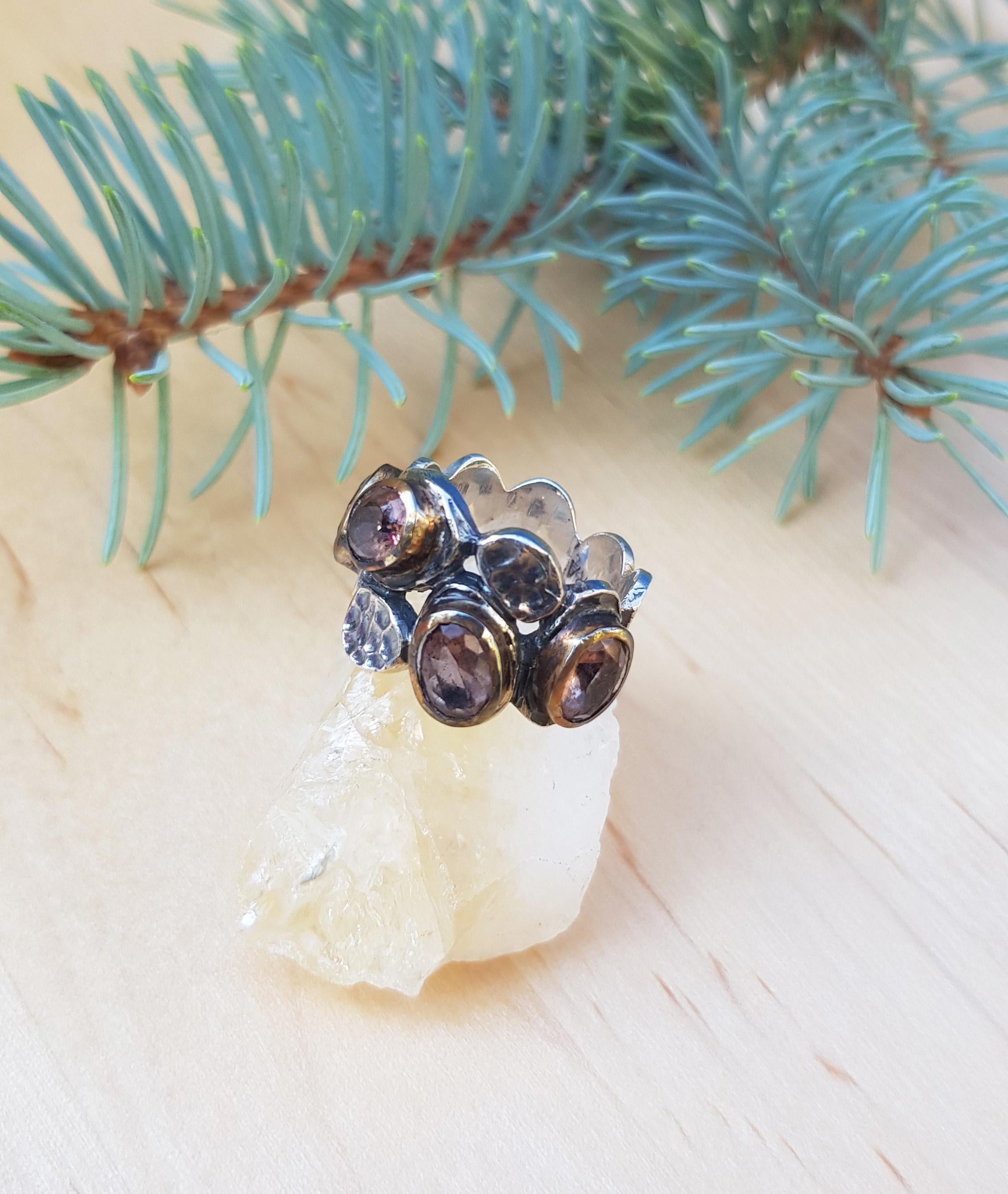 Handmade Color Changing Sultanite Silver Ring: Turkish Gemstone Jewelry