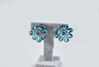 Handmade Aquamarine Flower Earrings: Rose Silver Jewelry Gift