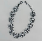 Handmade Zircon Gemstone Bracelet: Black Silver Jewelry Gift