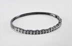 Handmade Genuine Zircon Gemstone Black Silver Bracelet,Zircon Bracelet Jewelry,Handcrafted Black Silver Zircon Bracelet Gift for Her