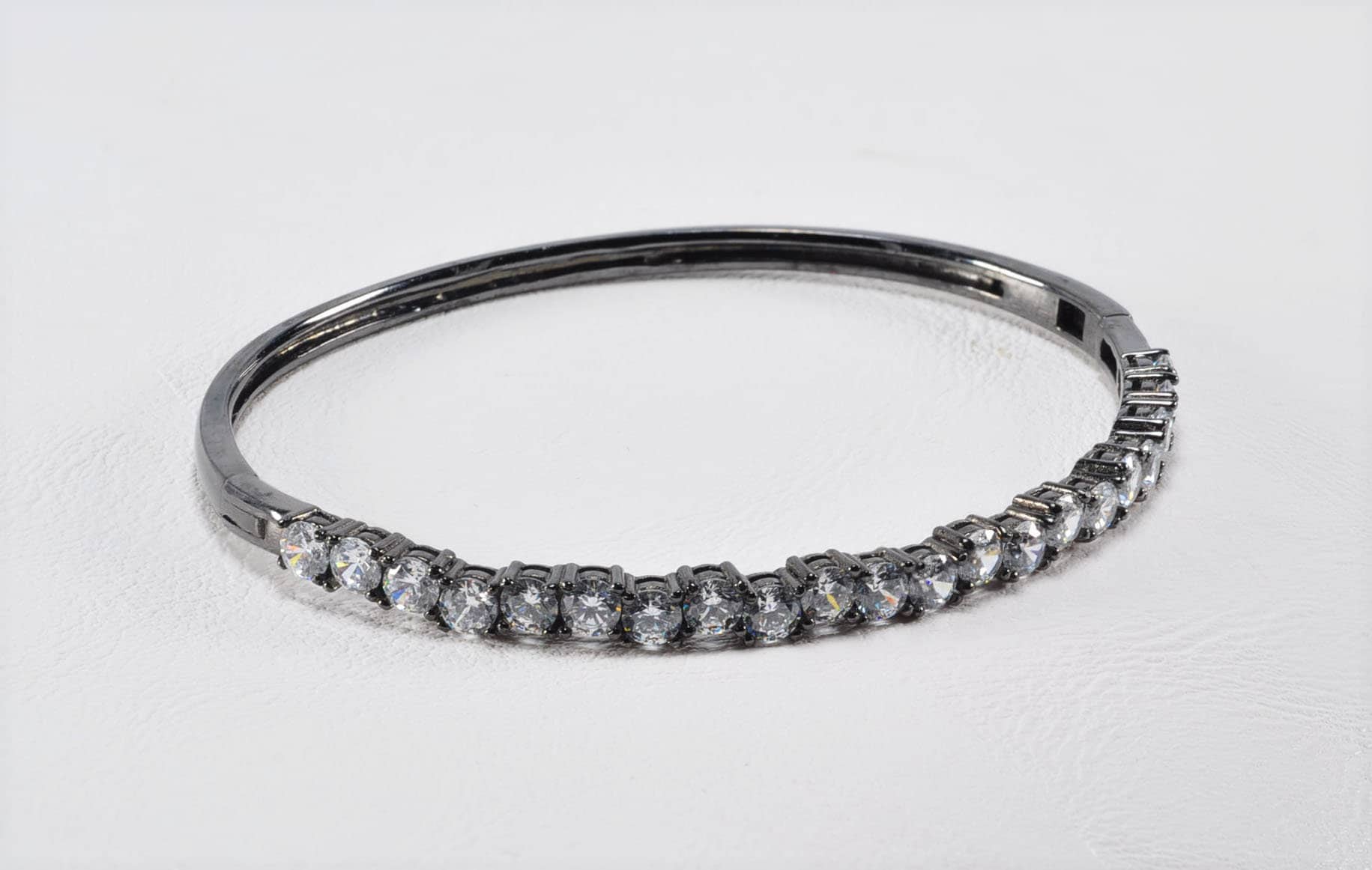 Handmade Genuine Zircon Gemstone Black Silver Bracelet,Zircon Bracelet Jewelry,Handcrafted Black Silver Zircon Bracelet Gift for Her