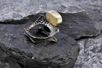 Handmade Emerald Rutile Quartz and Ruby Silver Ring, Multistone Silver Ring, Handcrafted Jewelry Ring, Gift for Her