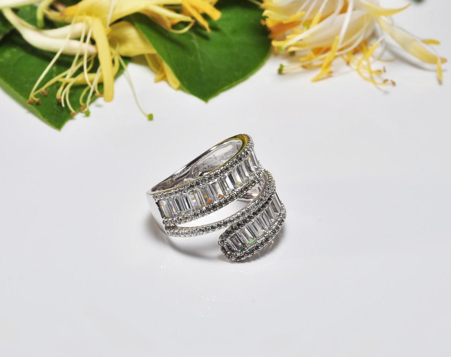 Handmade Zircon Silver Ring,925 Sterling Silver Genuine Zircon Ring,Zircon Jewelry Gift for Her, Wedding Ring Gift