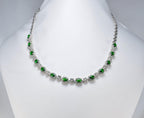 Handmade Emerald & Zircon 925 Sterling Silver Necklace