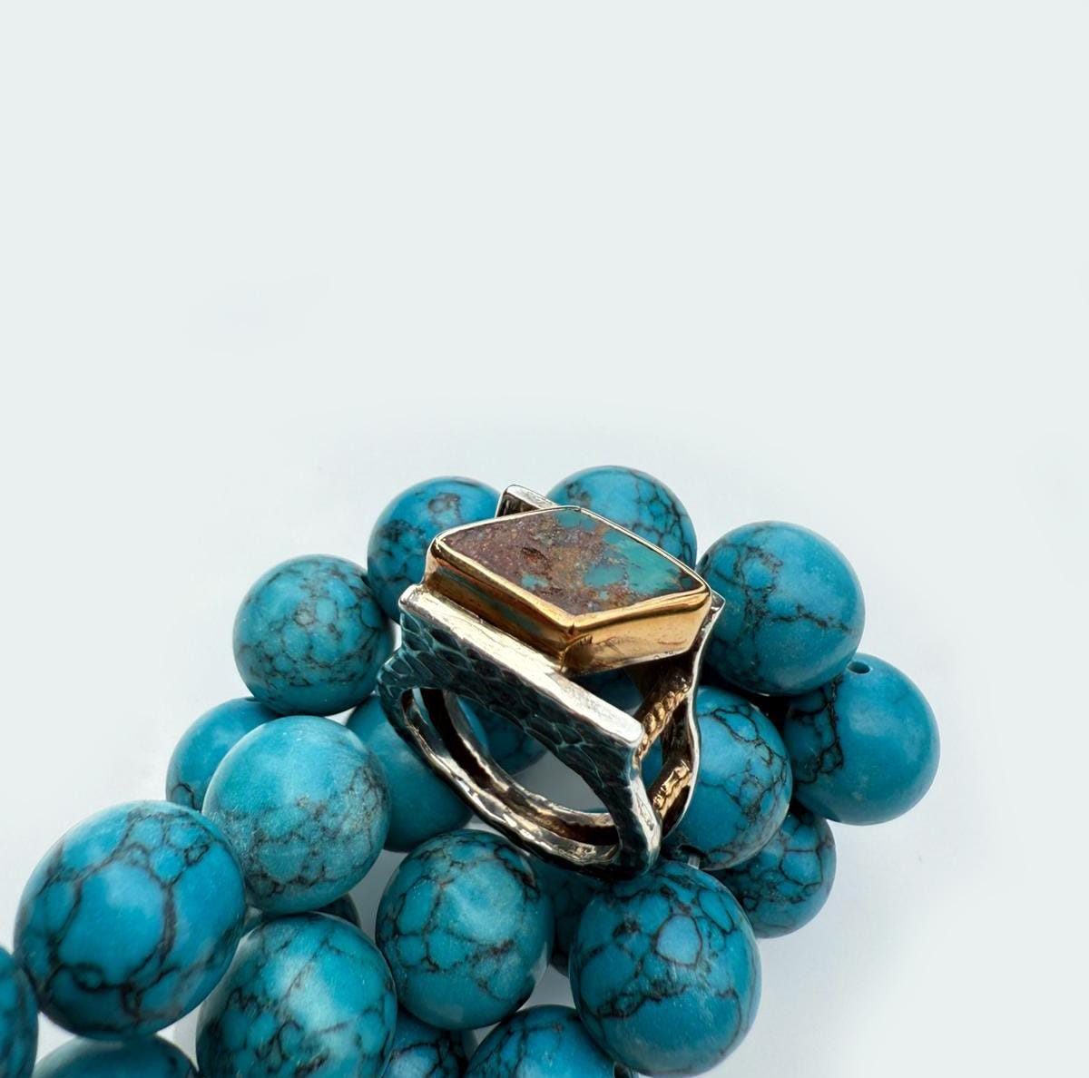 Handmade Turquoise Ring: 925 Sterling Silver Band, Artisan Jewelry