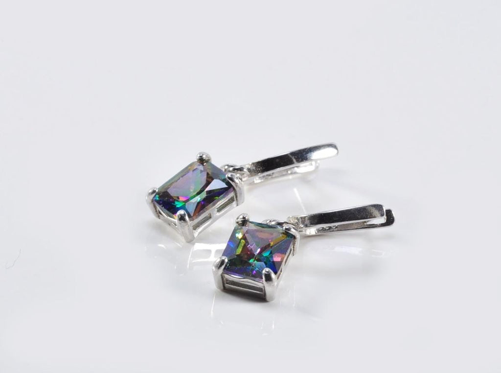 Handmade Unique Mystic Topaz Gemstone Earrings in 925 Sterling Silver,Handcrafted Mystic Topaz Earring, Gift for Her