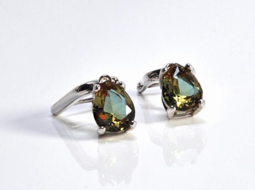 Handmade Sultanite Drop Earrings in Sterling Silver, Color‑Changing Gemstone Jewelry