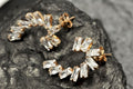Handcrafted Genuine Natural Zircon Silver Earring,Zircon Earring Jewelry,Rose Silver Band Zircon Earring,Baguette Cut Earring,Stud Earring