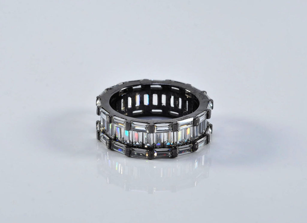 Handmade Zircon Silver Ring, Handcrafted Zircon Jewelry,Wedding Ring Gift, Black Silver Zircon Ring,Gift for her