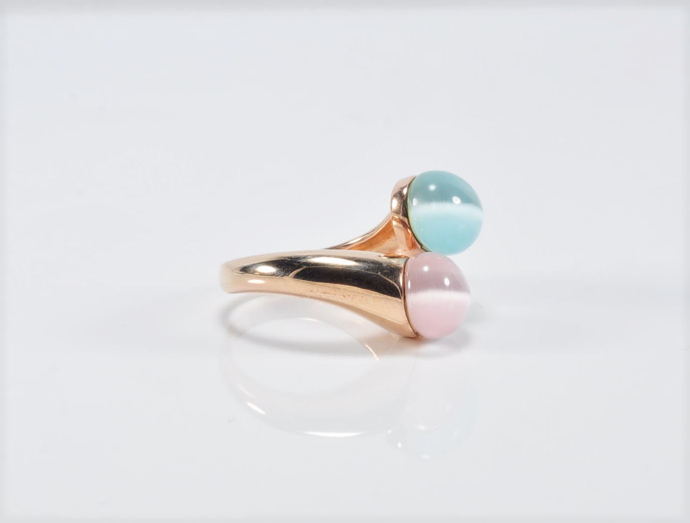 Handmade Cat's Eye Rose Silver Ring, Handcrafted Cat's Eye Jewelry, 925 Sterling Rose Silver Band Cat's Eye Ring,Wedding Ring Gift